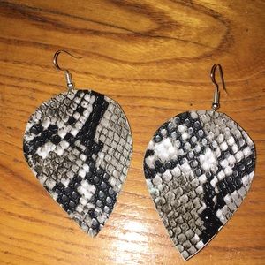 Faux snakeskin earrings